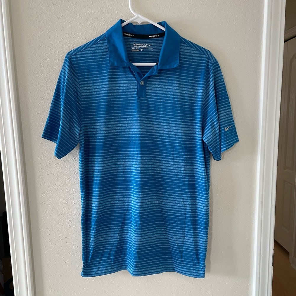 Nike Golf Sz Small Men's Blue and White Polo Shirt